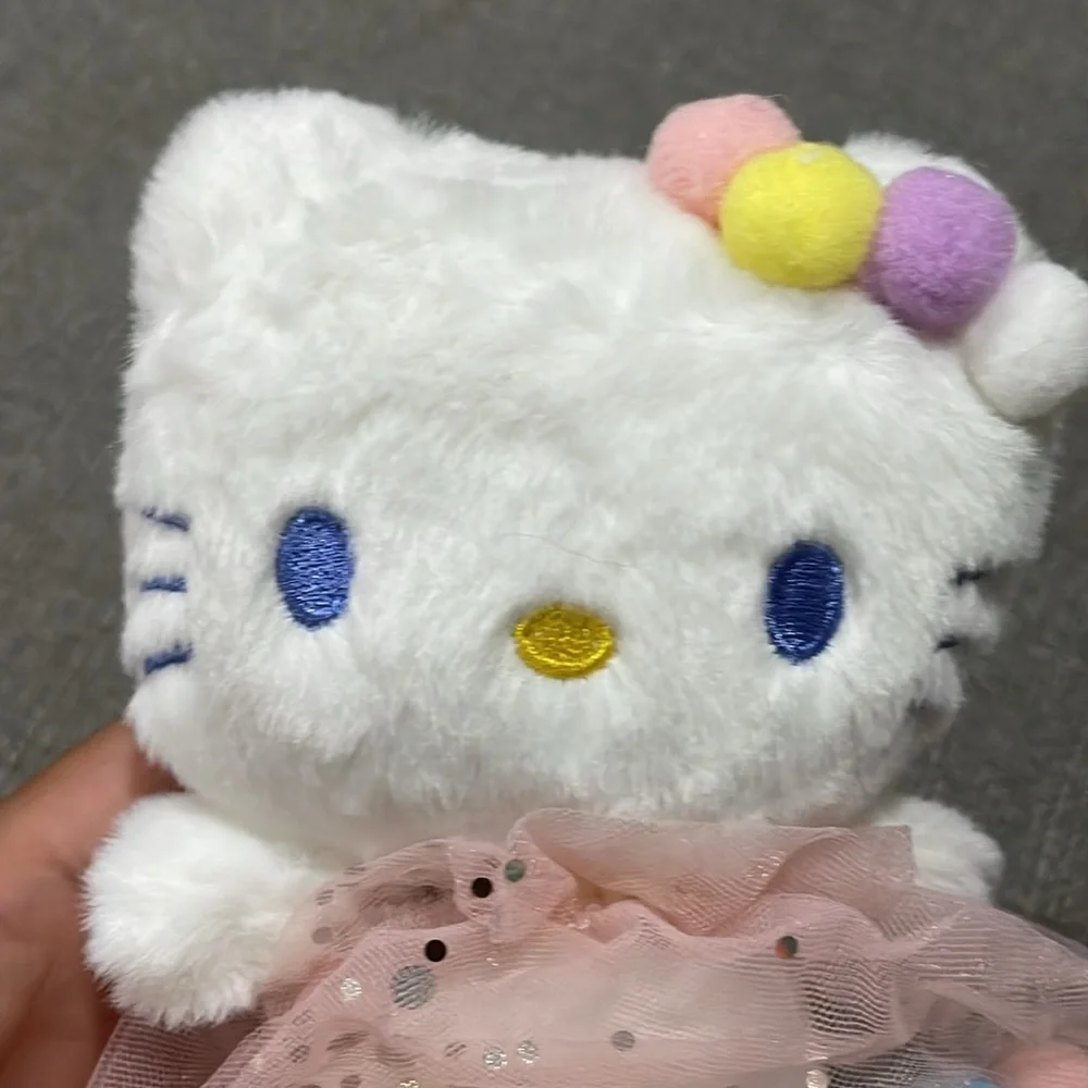 Hello Kitty with Puff balls and tulle Soft Pink Skirt Keychain - Picture 4 of 8